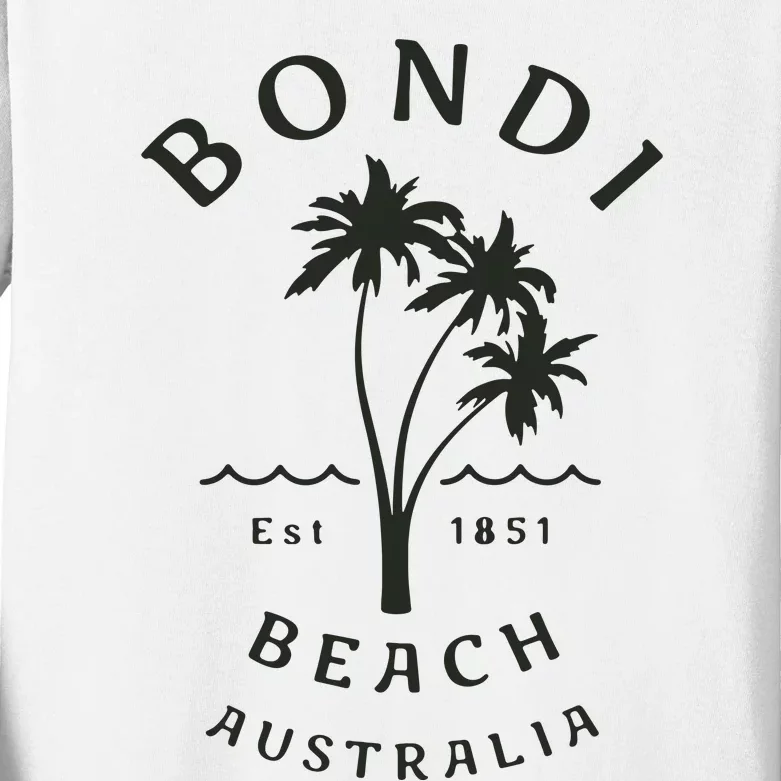 Retro Cool Bondi Beach Australia Vintage Palm Tree Kids Long Sleeve Shirt