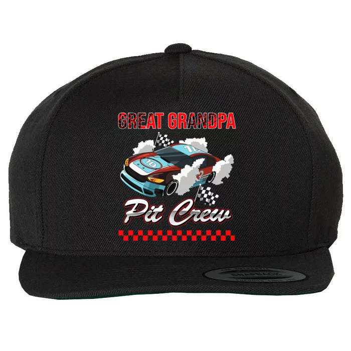 Race Car Birthday Party Racing Family Great Grandpa Pit Crew Wool Snapback Cap