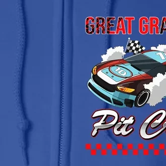 Race Car Birthday Party Racing Family Great Grandpa Pit Crew Full Zip Hoodie