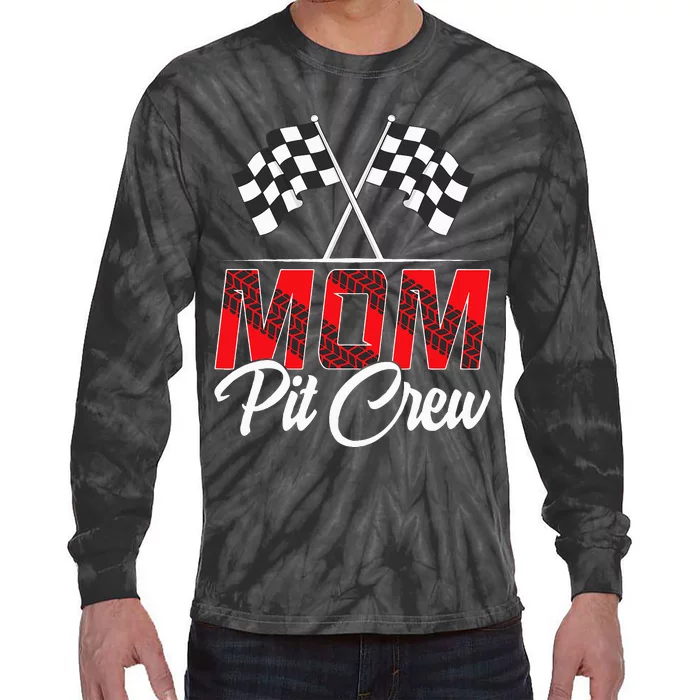 Race Car Birthday Party Racing Family Mom Pit Crew Tie-Dye Long Sleeve Shirt