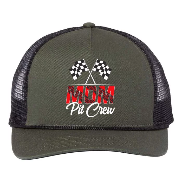 Race Car Birthday Party Racing Family Mom Pit Crew Retro Rope Trucker Hat Cap