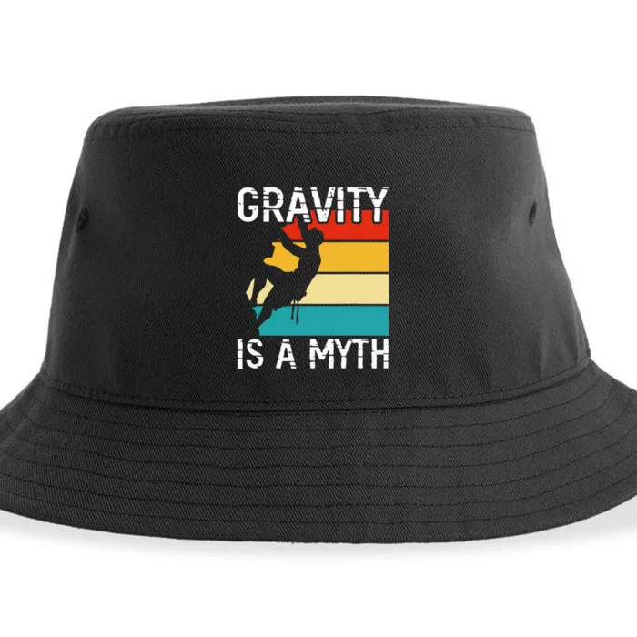 Rock Climbing Boulder Mountain Gravity Is A Myth Bouldering Sustainable Bucket Hat