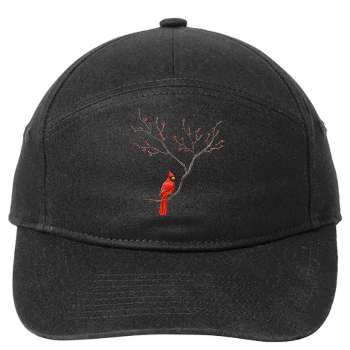 Red Cardinal Bird Lovers Birdwatching Birding 7-Panel Snapback Hat