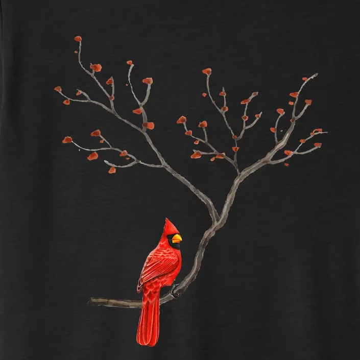 Red Cardinal Bird Lovers Birdwatching Birding ChromaSoft Performance T-Shirt