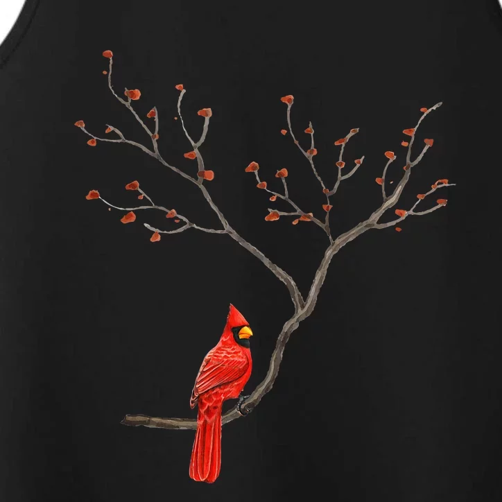 Red Cardinal Bird Lovers Birdwatching Birding Performance Tank