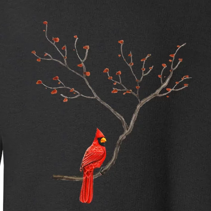 Red Cardinal Bird Lovers Birdwatching Birding Toddler Sweatshirt