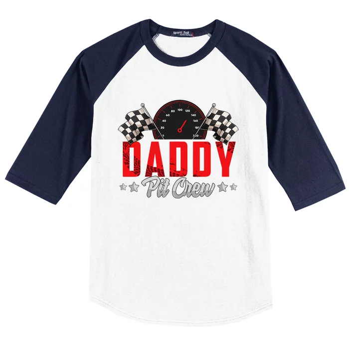 Race Car Birthday Party Racing Family Daddy Pit Crew Baseball Sleeve Shirt