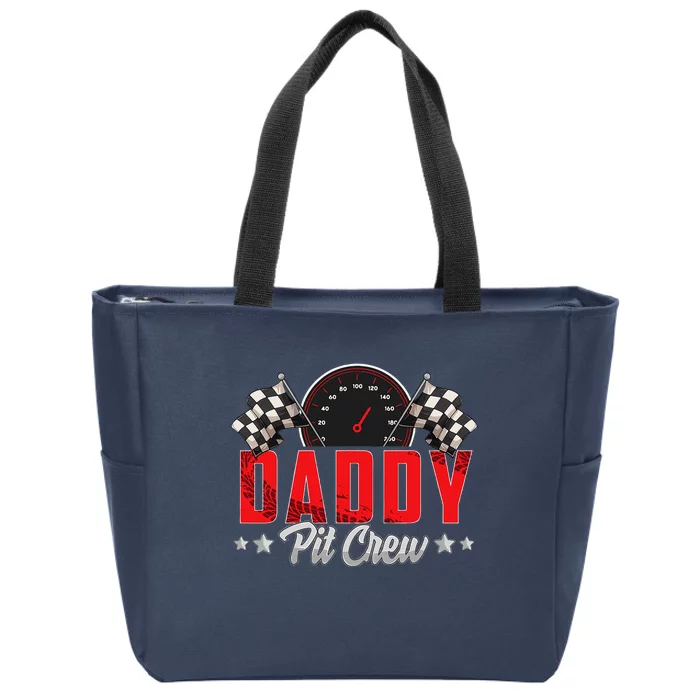 Race Car Birthday Party Racing Family Daddy Pit Crew Zip Tote Bag