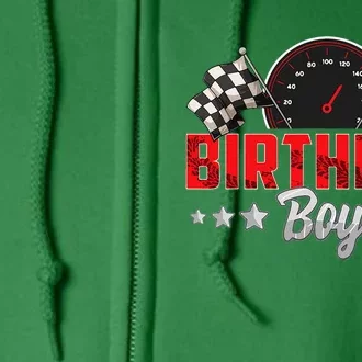 Race Car Birthday Party Racing Family Birthday Boy Pit Crew Full Zip Hoodie