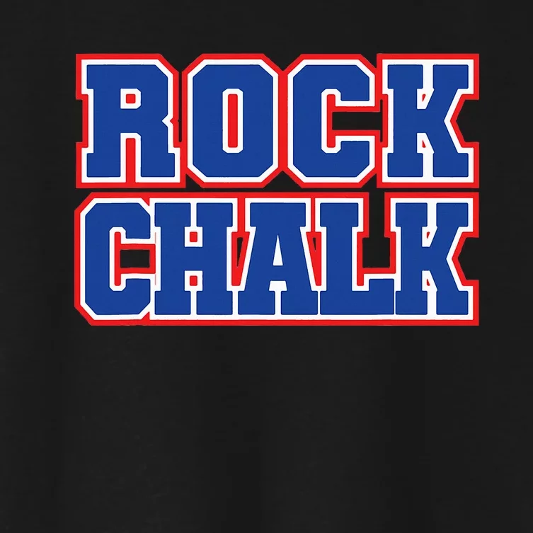 Rock Chalk Blue & Red Apparel Cool & Classic Rock Chalk Gear Women's Crop Top Tee