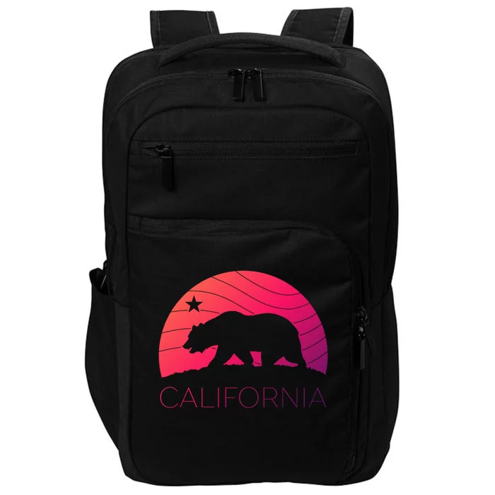 Retro California Bear Vintage Beach Cali Pride Surf 70s 80s Meaningful Gift Impact Tech Backpack