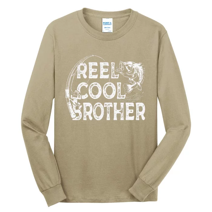 Reel Cool Brother Fisherman Valentine Fathers Day Christmas Tall Long Sleeve T-Shirt