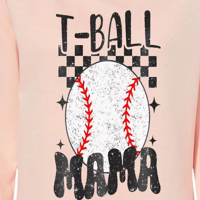 Retro Checkered Ball Mama T Ball Mom Sports Mothers Day Womens California Wash Sweatshirt