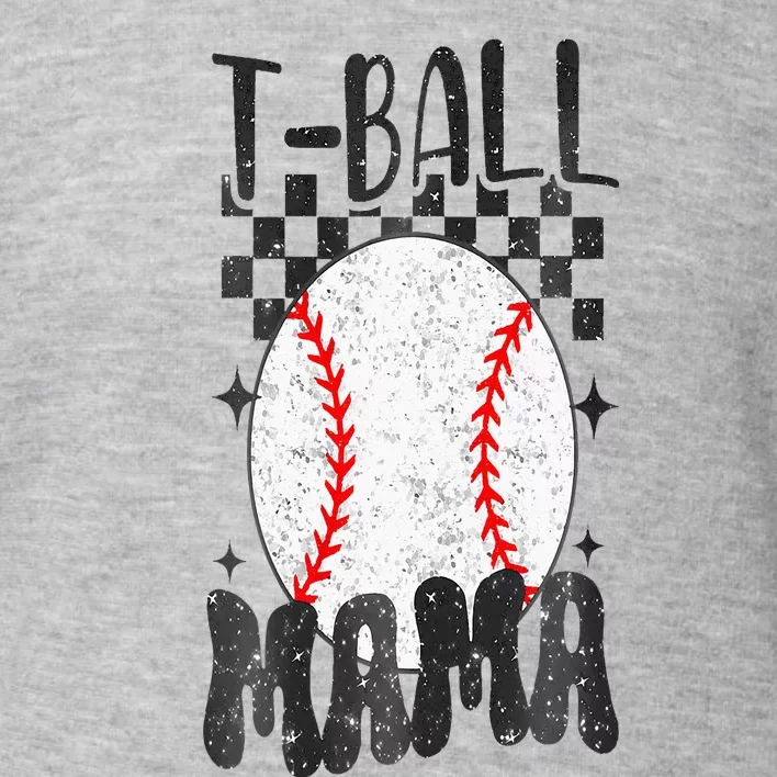 Retro Checkered Ball Mama T Ball Mom Sports Mothers Day Toddler Sweatshirt