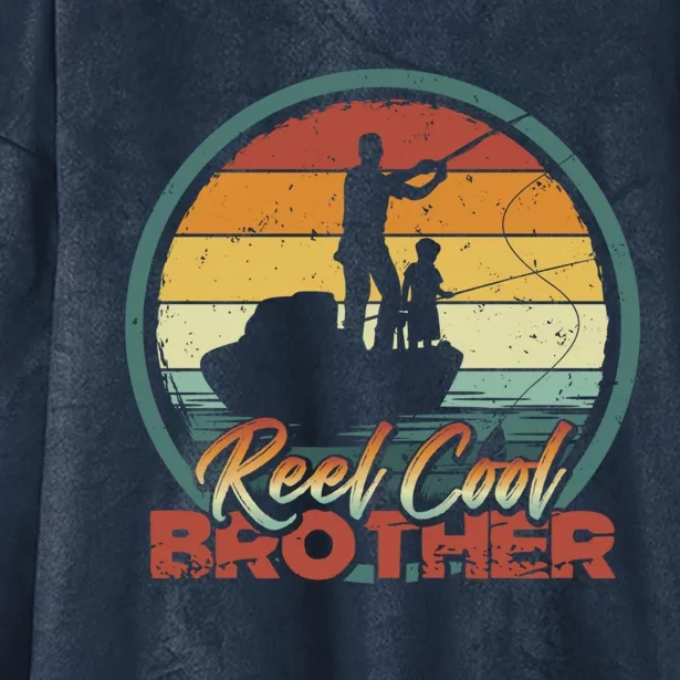 Reel Cool Brother Gift Retro Fishing Family Gift Hooded Wearable Blanket