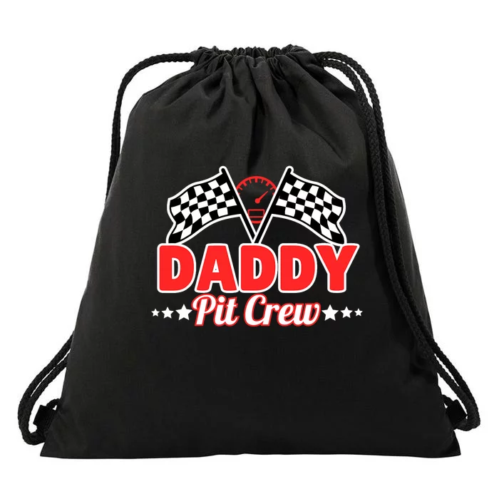 Race Car Brithday Daddy Pit Crew Family Bday Party Drawstring Bag