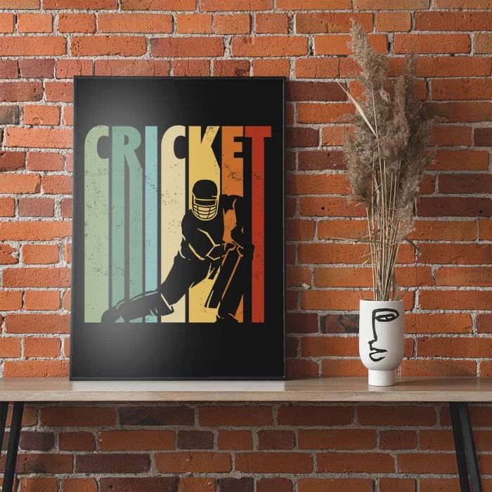 Retro Cricket Batsman Player Club Umpire Vintage Bowler Poster