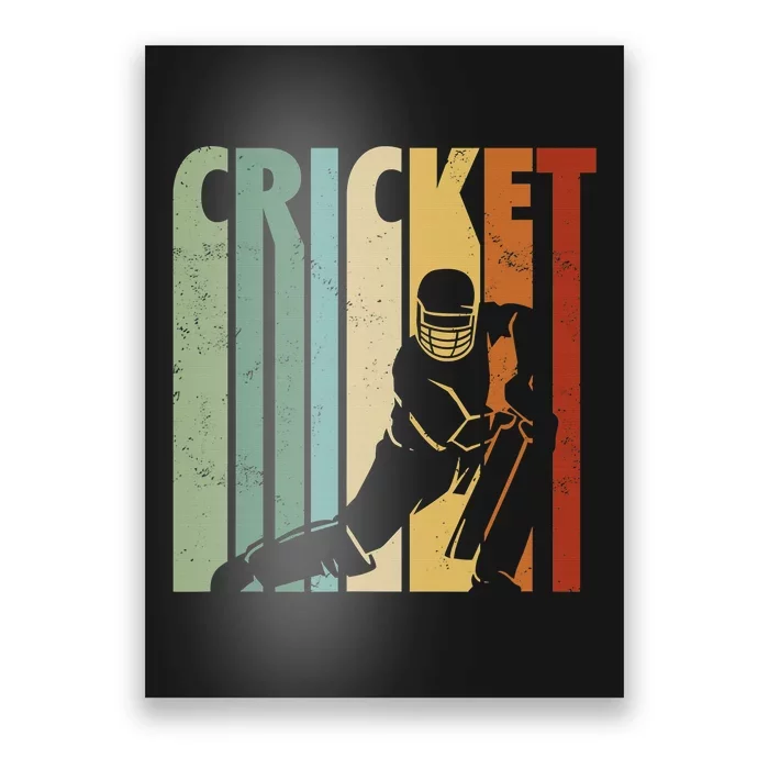 Retro Cricket Batsman Player Club Umpire Vintage Bowler Poster