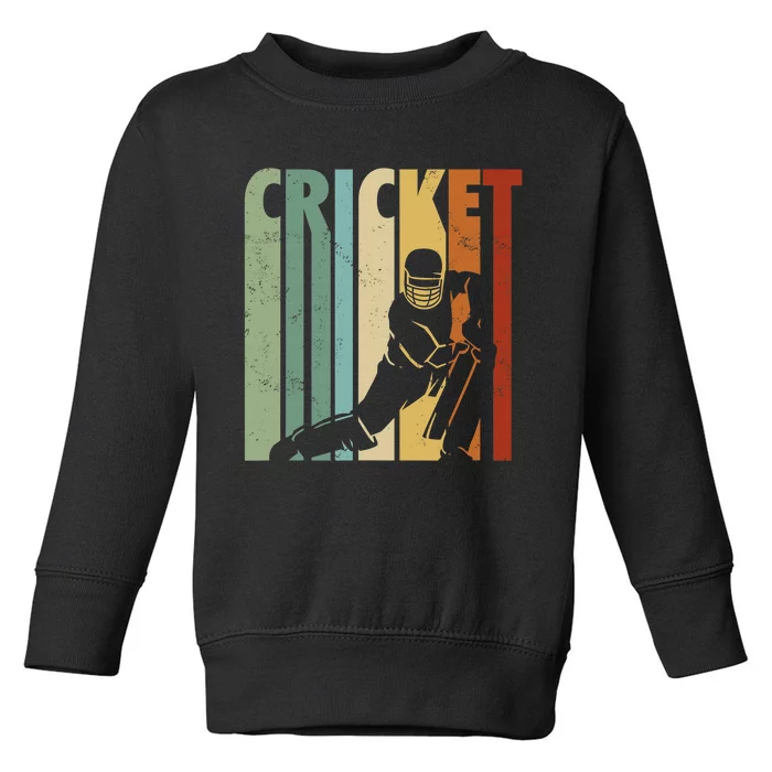 Retro Cricket Batsman Player Club Umpire Vintage Bowler Toddler Sweatshirt