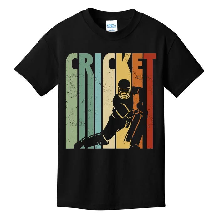 Retro Cricket Batsman Player Club Umpire Vintage Bowler Kids T-Shirt