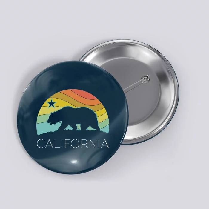 Retro California Bear Vintage Beach Cali Pride Surf 70s 80s Button