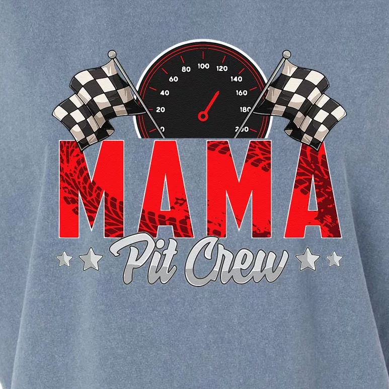 Race Car Birthday Party Racing Family Mama Pit Crew Garment-Dyed Women's Muscle Tee