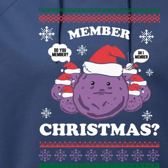 Remember Christmas Berries Funny Holiday Festive Ugly Performance Fleece Hoodie