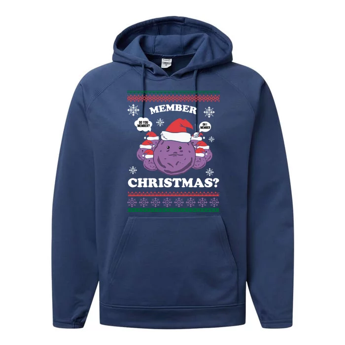 Remember Christmas Berries Funny Holiday Festive Ugly Performance Fleece Hoodie