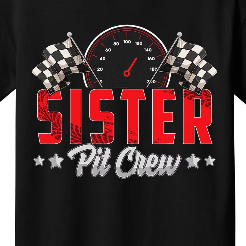 Race Car Birthday Party Racing Family Sister Pit Crew Kids T-Shirt