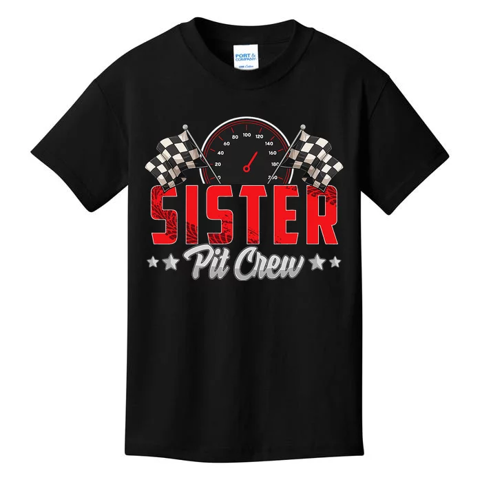 Race Car Birthday Party Racing Family Sister Pit Crew Kids T-Shirt