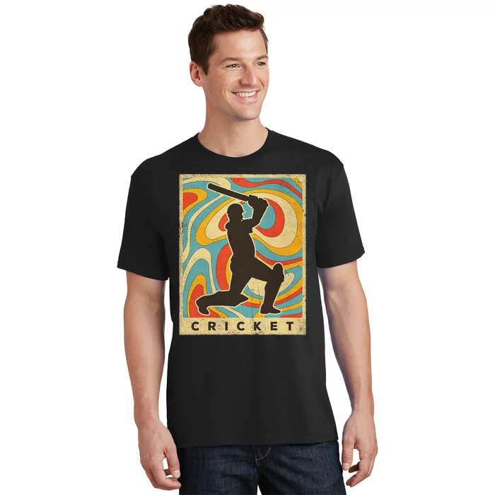 Retro Cricket Batsman Player Club Umpire Vintage Bowler T-Shirt