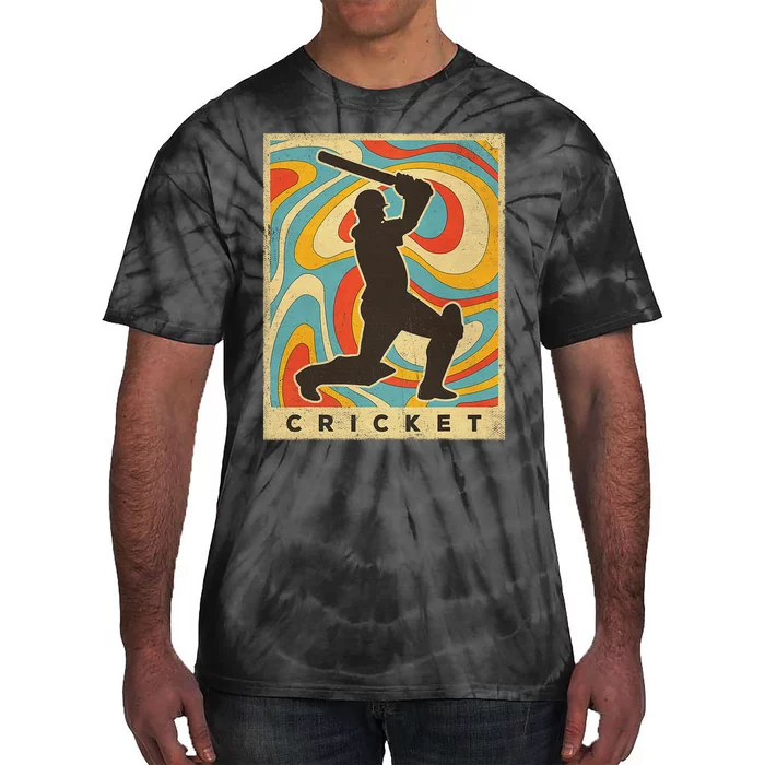 Retro Cricket Batsman Player Club Umpire Vintage Bowler Tie-Dye T-Shirt