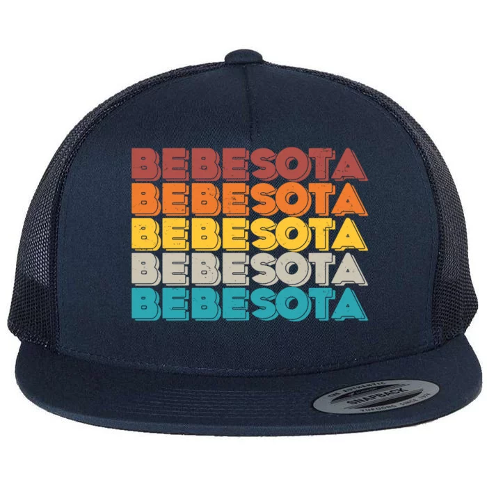 Retro Color Bebesota Flat Bill Trucker Hat