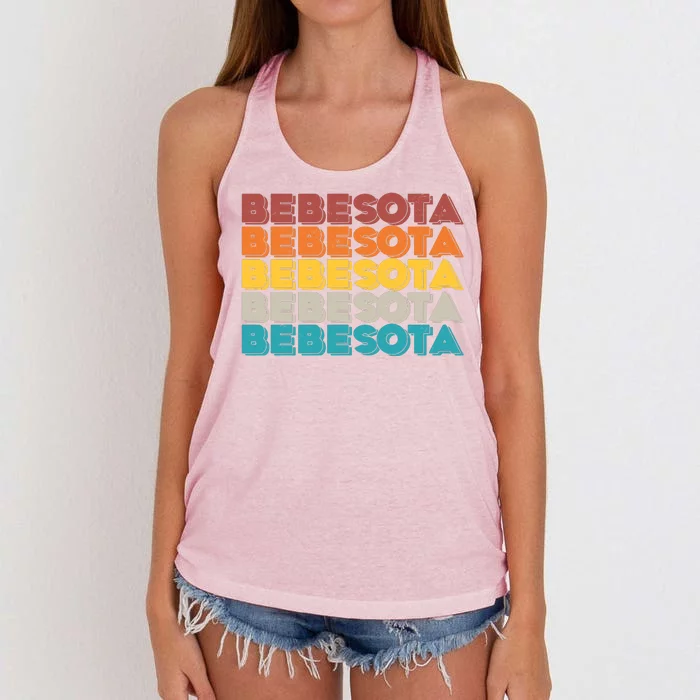 Retro Color Bebesota Women's Knotted Racerback Tank