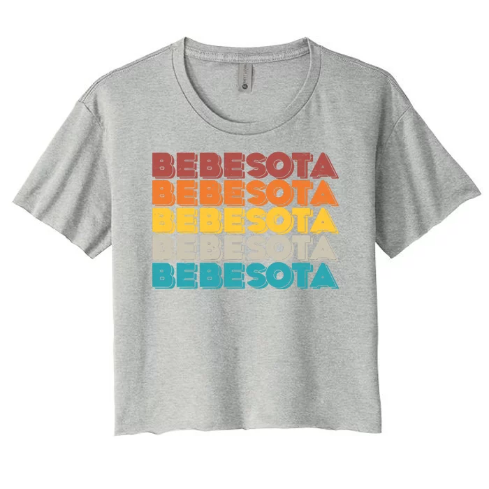 Retro Color Bebesota Women's Crop Top Tee