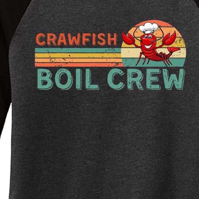 Retro Crawfish Boil Crew Gift CrayfishCrawdadMudbug Lover Women's Tri-Blend 3/4-Sleeve Raglan Shirt