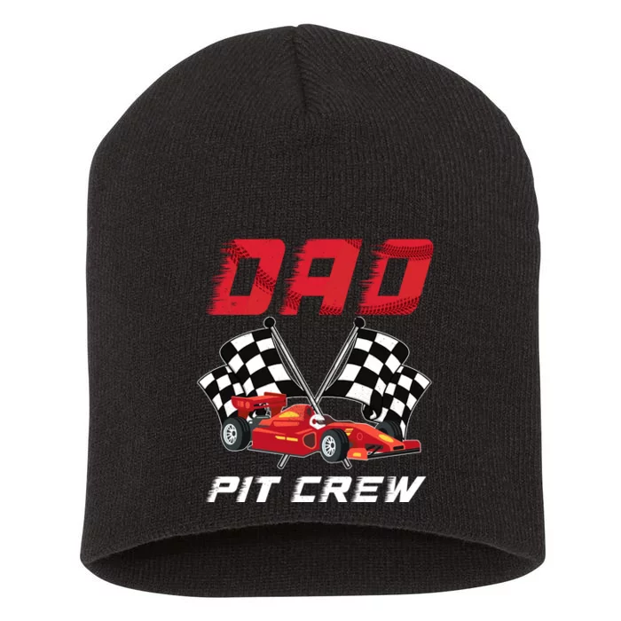 Race Car Birthday Party Racing Family Dad Pit Crew Short Acrylic Beanie