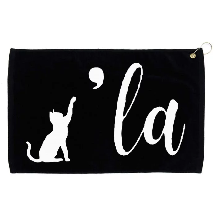 Retro Cat Comma La Kamala Harris For President 2024 Election Grommeted Golf Towel