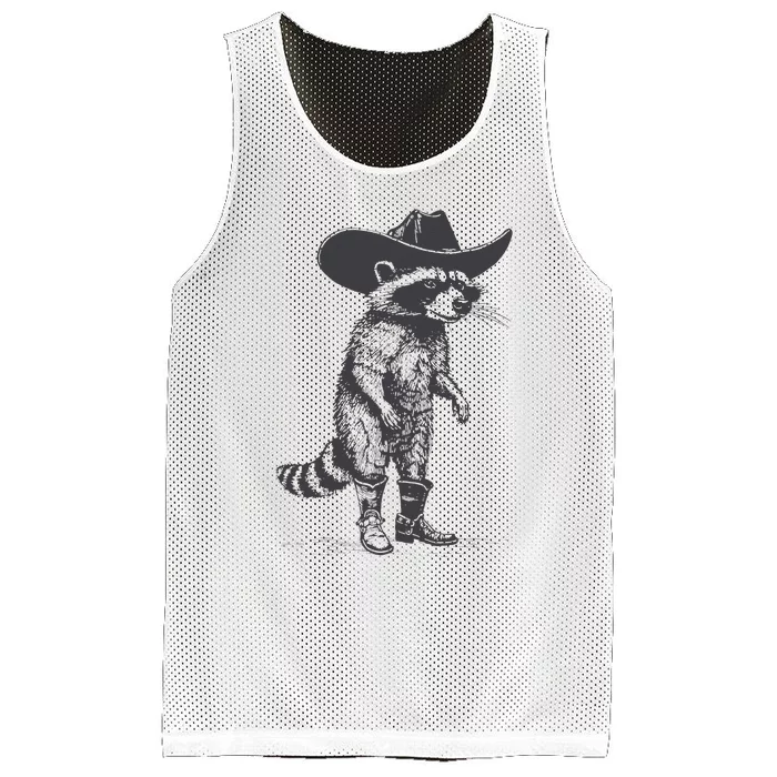 Raccoon Cowboy Cowgirl Trash Panda Western Country Mesh Reversible Basketball Jersey Tank