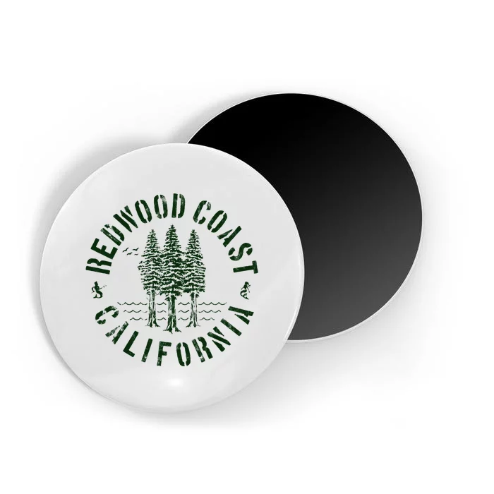 Redwood Coast California Trees Forest Ocean Outdoors Camping Magnet