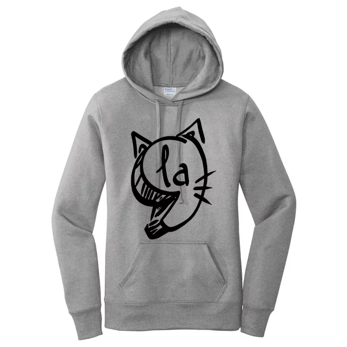 Retro Cat Comma La Kamala Harris For President 2024 Election Women's Pullover Hoodie