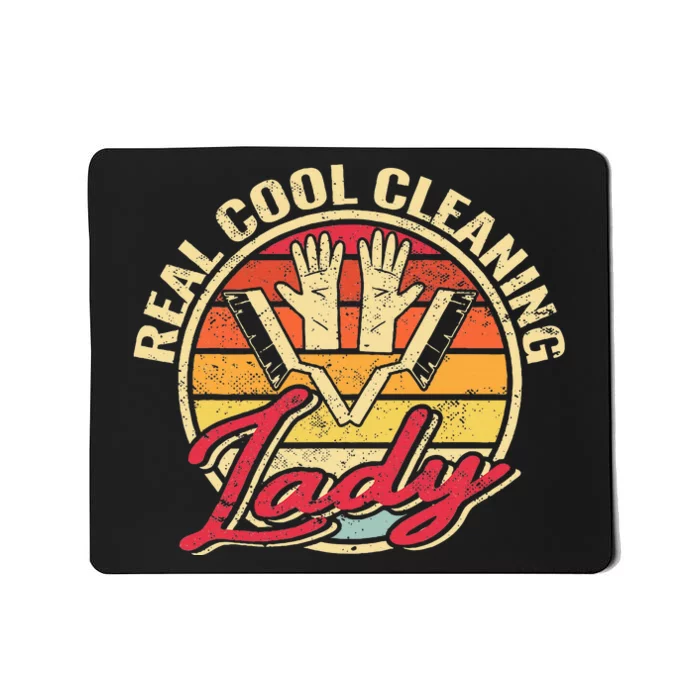 Real Cool Cleaning Lady Vintage Funny Women Cleaning Crew Mousepad