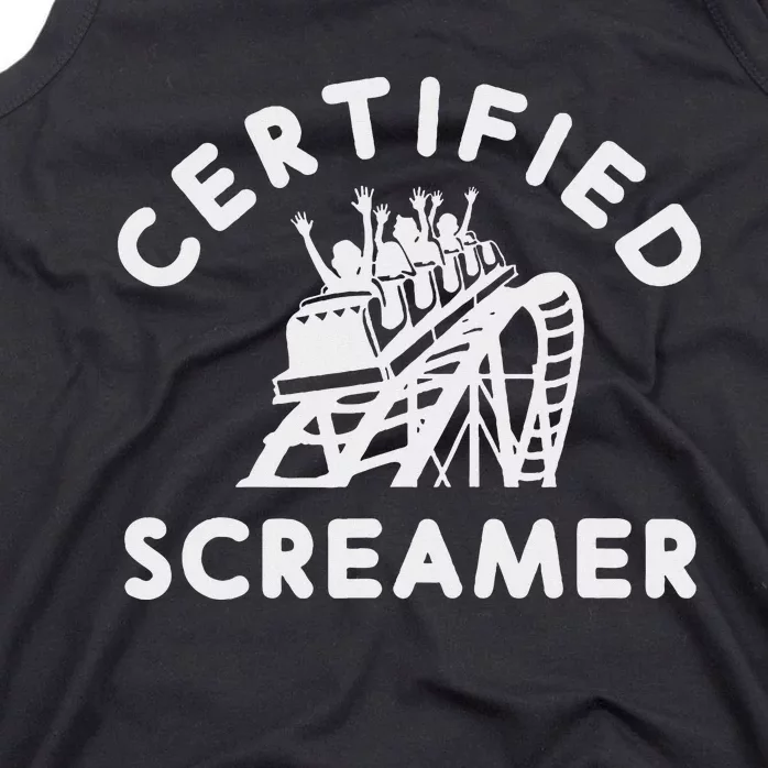 Roller Coaster Certified Screamer Theme Amusement Park Lover Tank Top