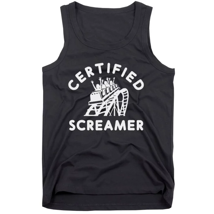 Roller Coaster Certified Screamer Theme Amusement Park Lover Tank Top