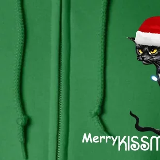 Retro Christmas Cat Merry Kissmyass Full Zip Hoodie