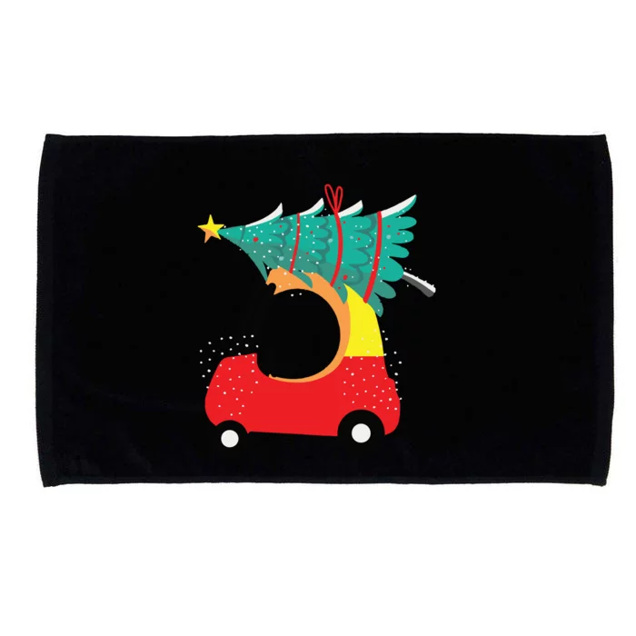 Red Car Christmas Kids Cute Christmas Microfiber Hand Towel