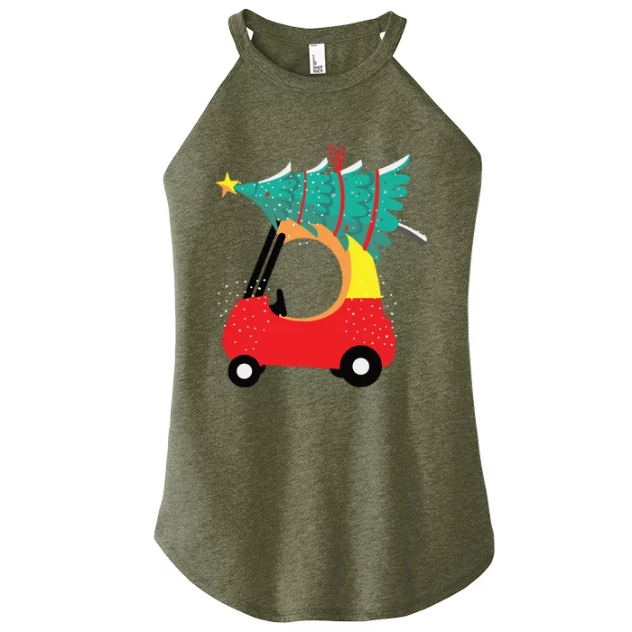 Red Car Christmas Kids Cute Christmas Women’s Perfect Tri Rocker Tank