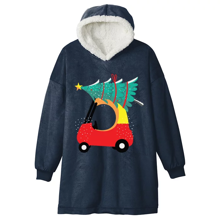 Red Car Christmas Kids Cute Christmas Hooded Wearable Blanket