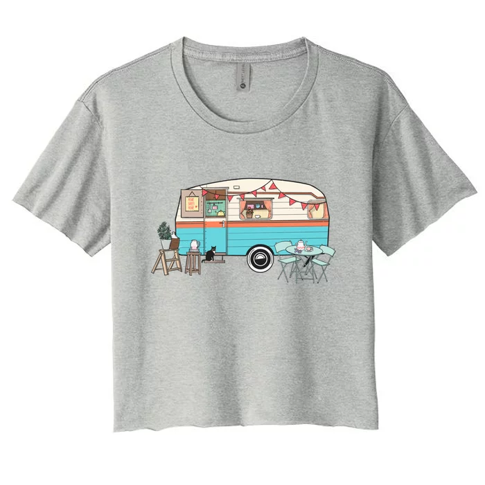 Rv Camper Camping Crew Road Trip Gift Women's Crop Top Tee