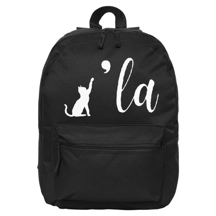 Retro Cat Comma La Comma La Funny 2024 16 in Basic Backpack